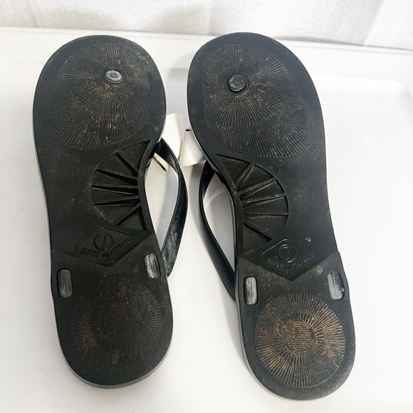 Ted Baker Ettiea Jelly Bow Black White Flip Flop Thong Sandals - Picture 9 of 9